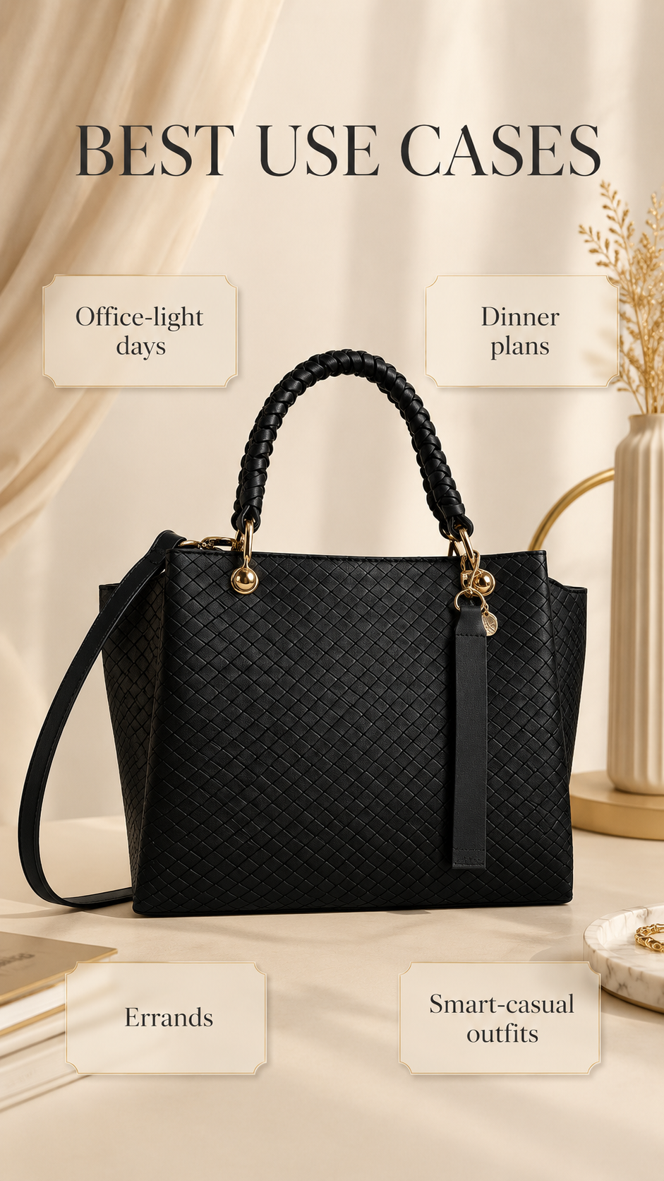 Best use cases for ALDO Gloadithh Tote Bag including office light day errands dinner and smart casual styling