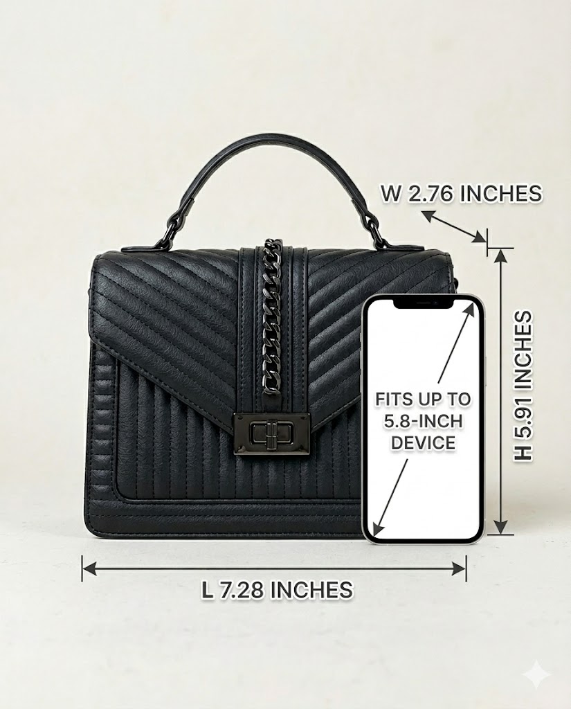 ALDO Mini Jerilini phone fit guide showing compact handbag space for small essentials