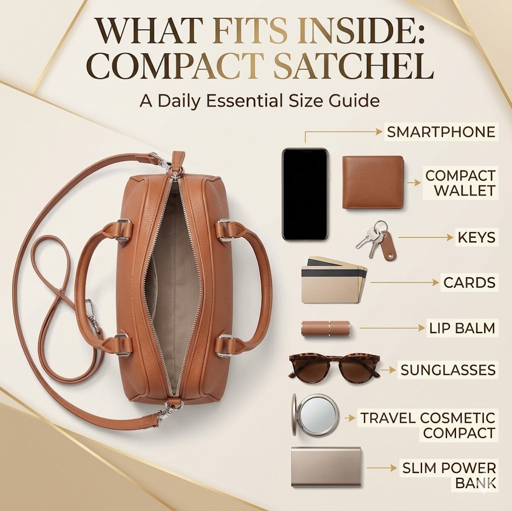 Blofinche Small Satchel What Fits Inside What fits inside Blofinche small satchel including phone compact wallet keys cards sunglasses and small cosmetics