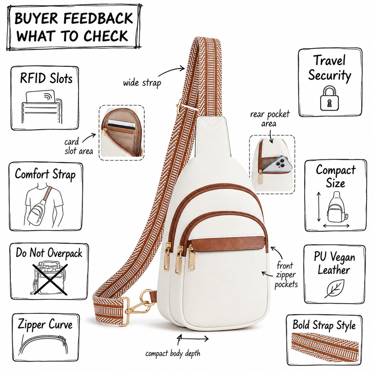 BOSTANTEN Sling Bag Buyer Feedback BOSTANTEN sling bag buyer feedback patterns for travel comfort and compact storage