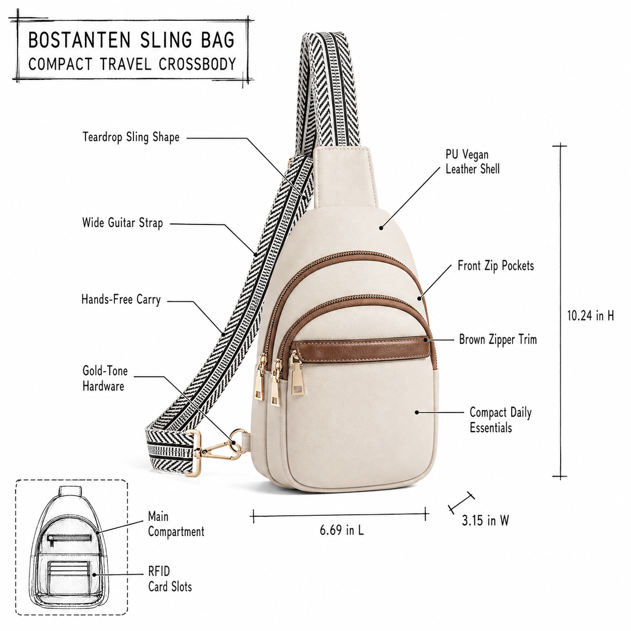BOSTANTEN Small Sling Bag Review BOSTANTEN Small Sling Bag for Women Leather Crossbody Bag review