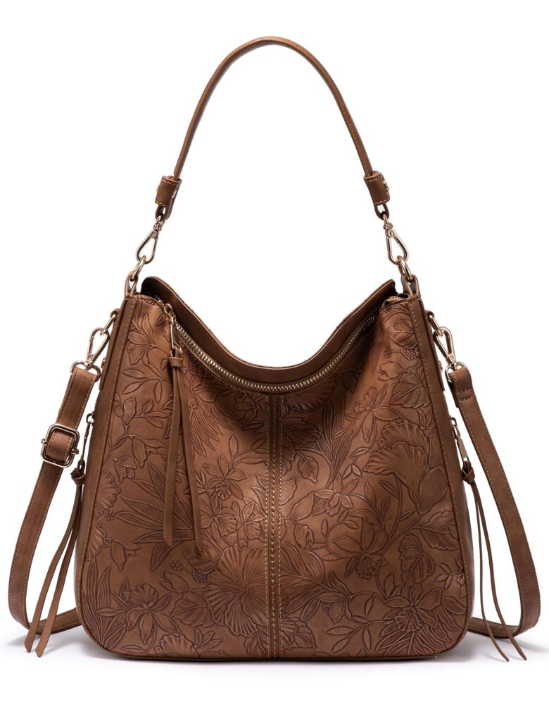 Realer Brúna Large Faux Leather Hobo Bag