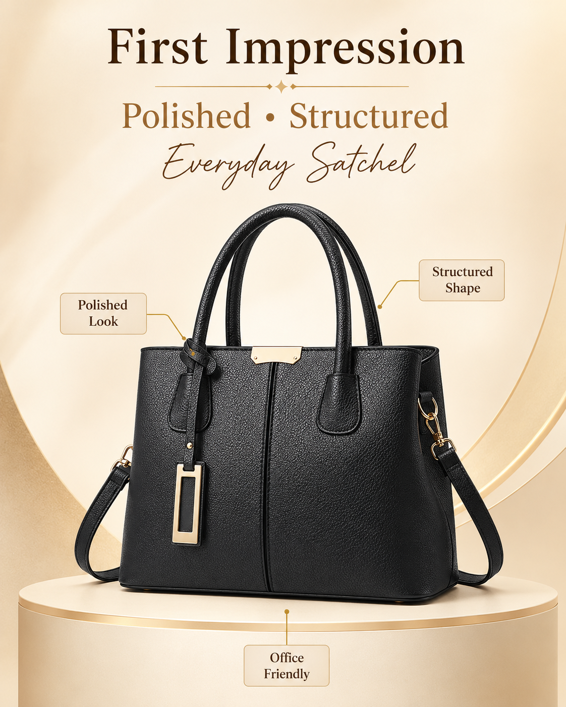 COCIFER satchel first impression showing structured shape and gold tone hardware