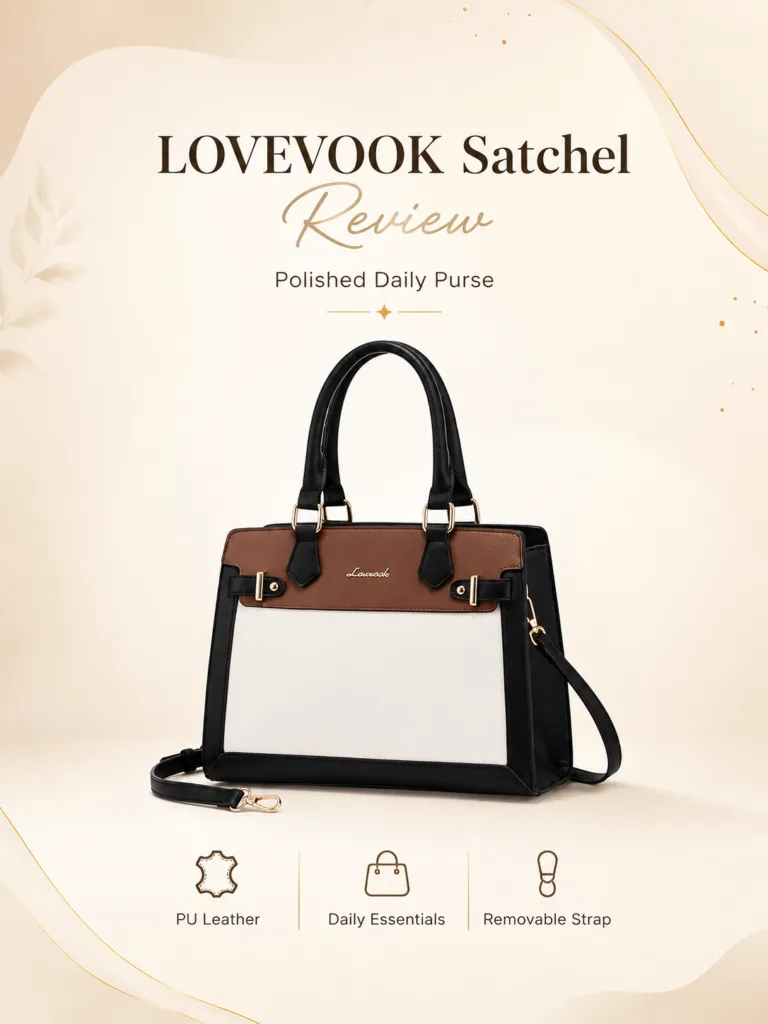LOVEVOOK Black-White-Brown Satchel Tote Review: Polished Daily Purse for Essentials