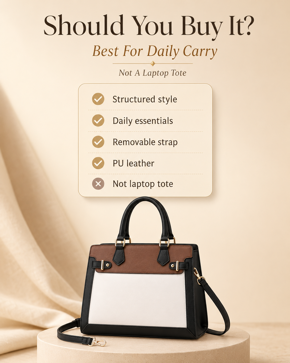 LOVEVOOK satchel buyer fit checklist for size material laptop capacity and daily use