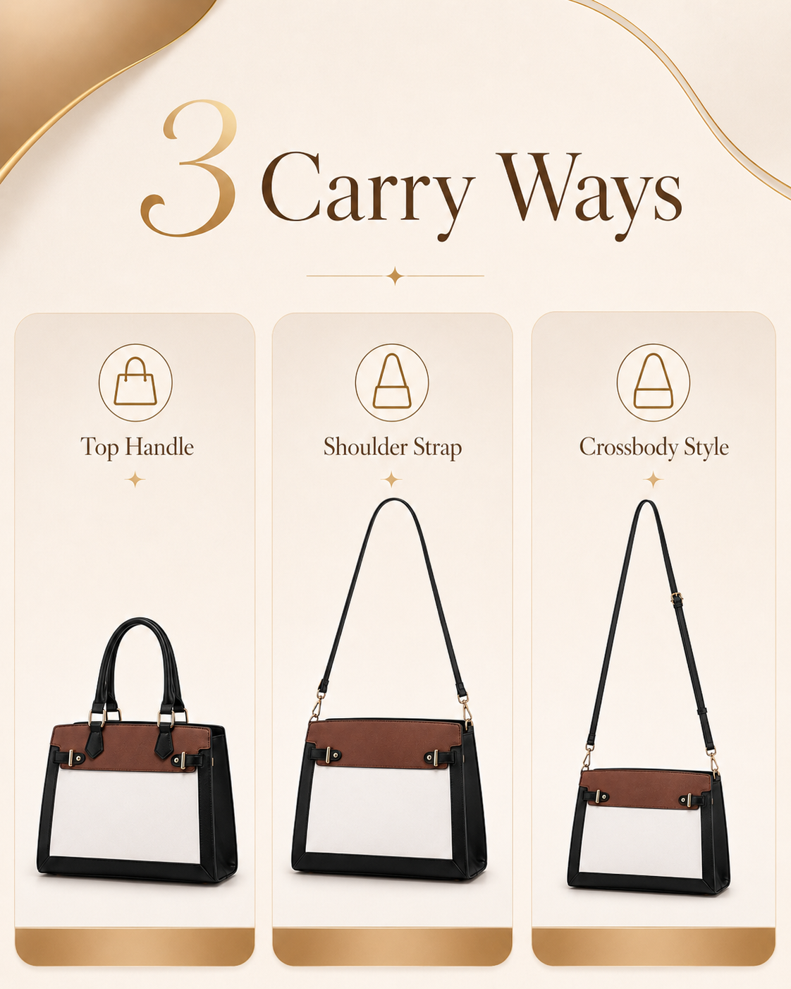 LOVEVOOK satchel top handle shoulder and crossbody carry options