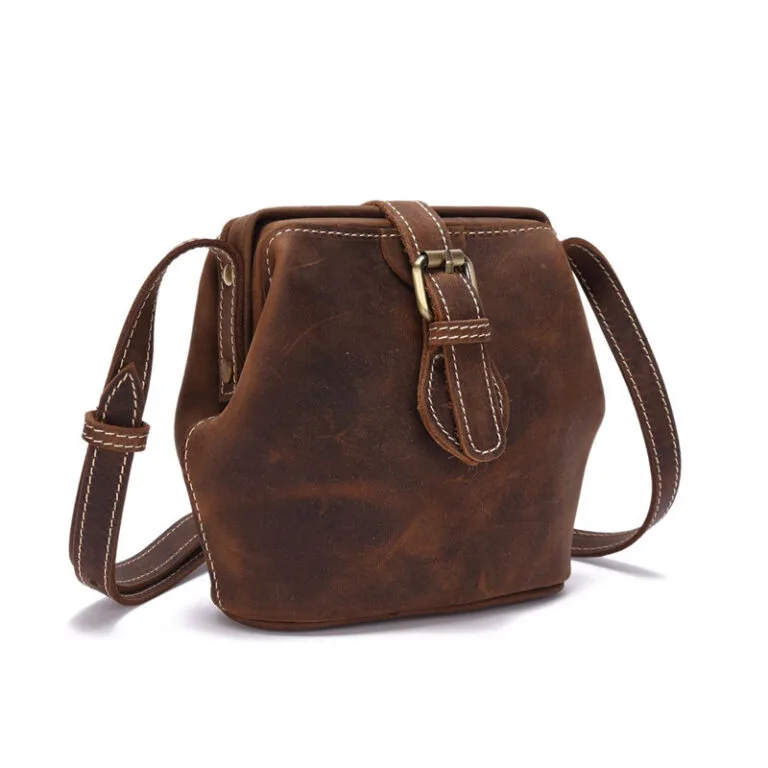 Marélla Buckle Leather Shoulder Bag