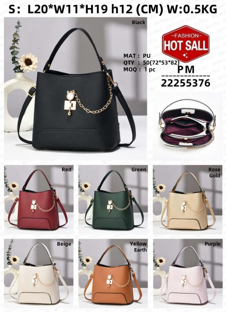 Noémi Charm Bucket Bag – Small Black Shoulder Bag for Women