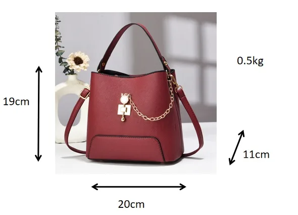 Noémi Charm Bucket Bag – Small Black Shoulder Bag for Women