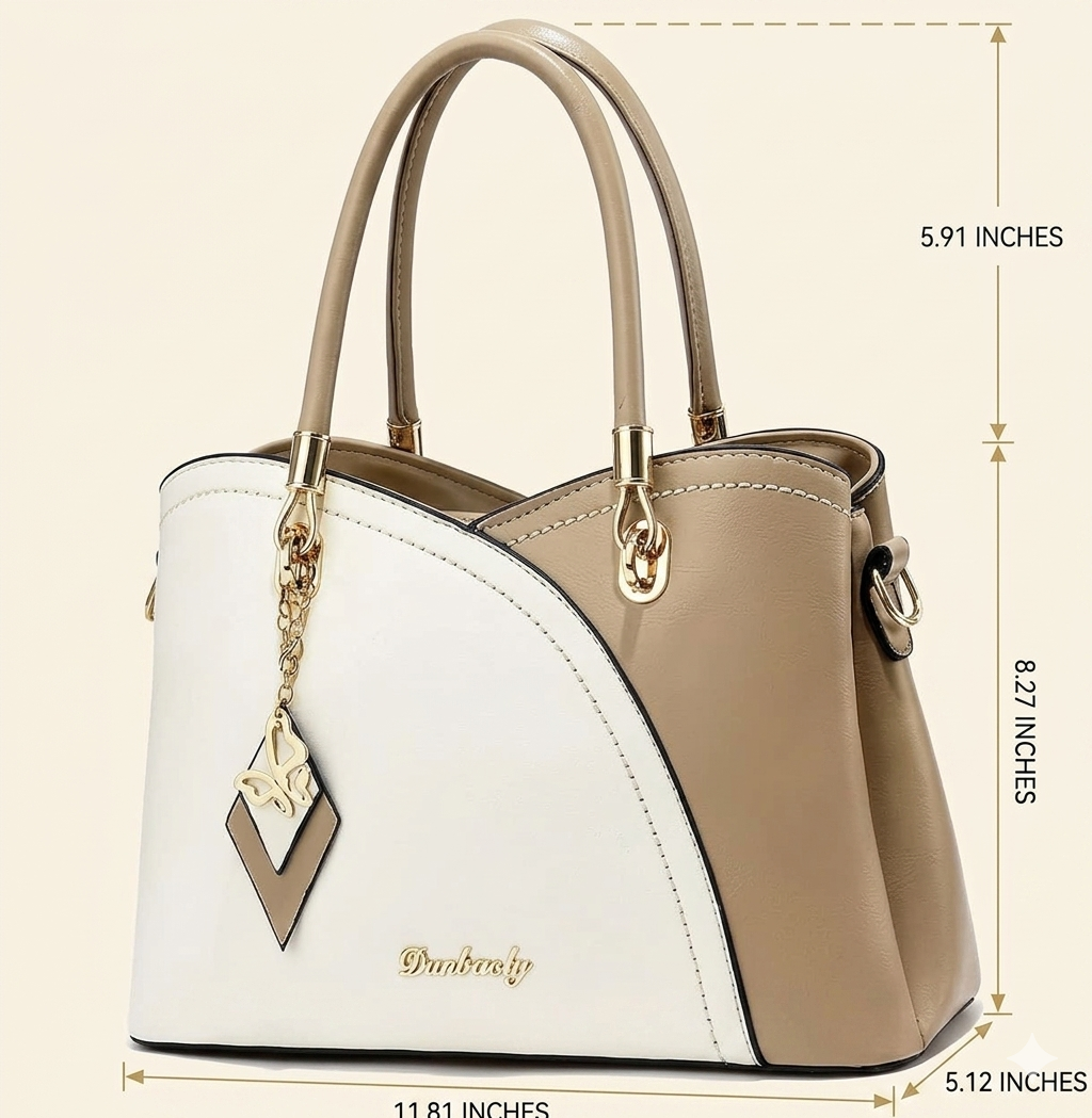 SiMYEER satchel bag dimensions showing length width height handle height and weight guide