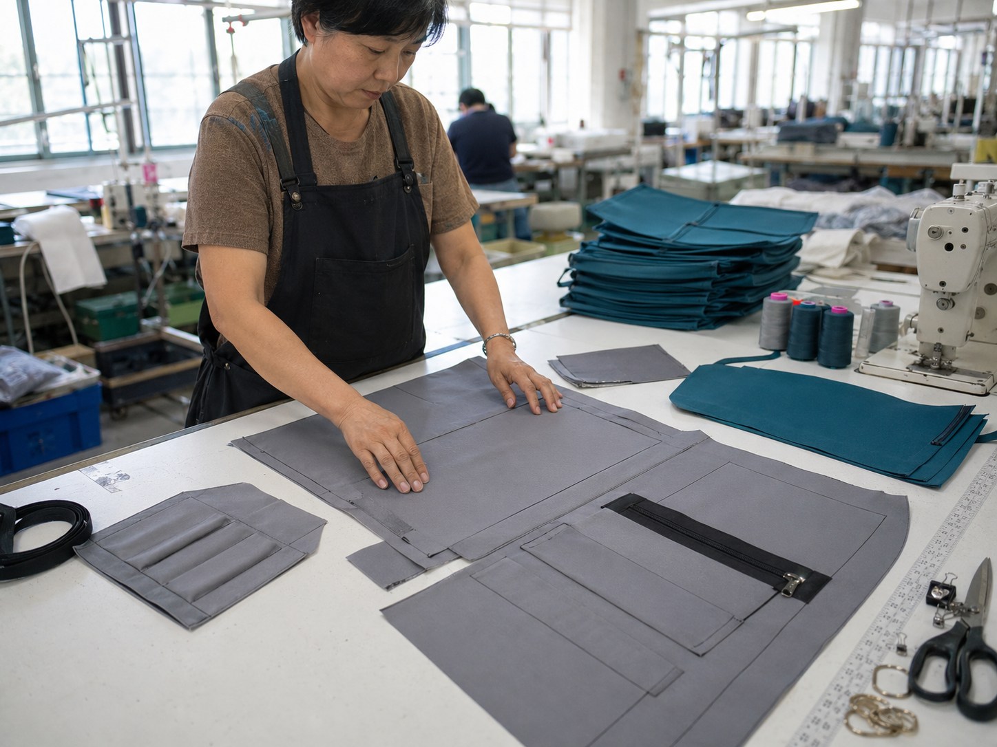 Lining-preparation visual showing interior organization concept for the Travelon Anti-Theft Messenger Bag