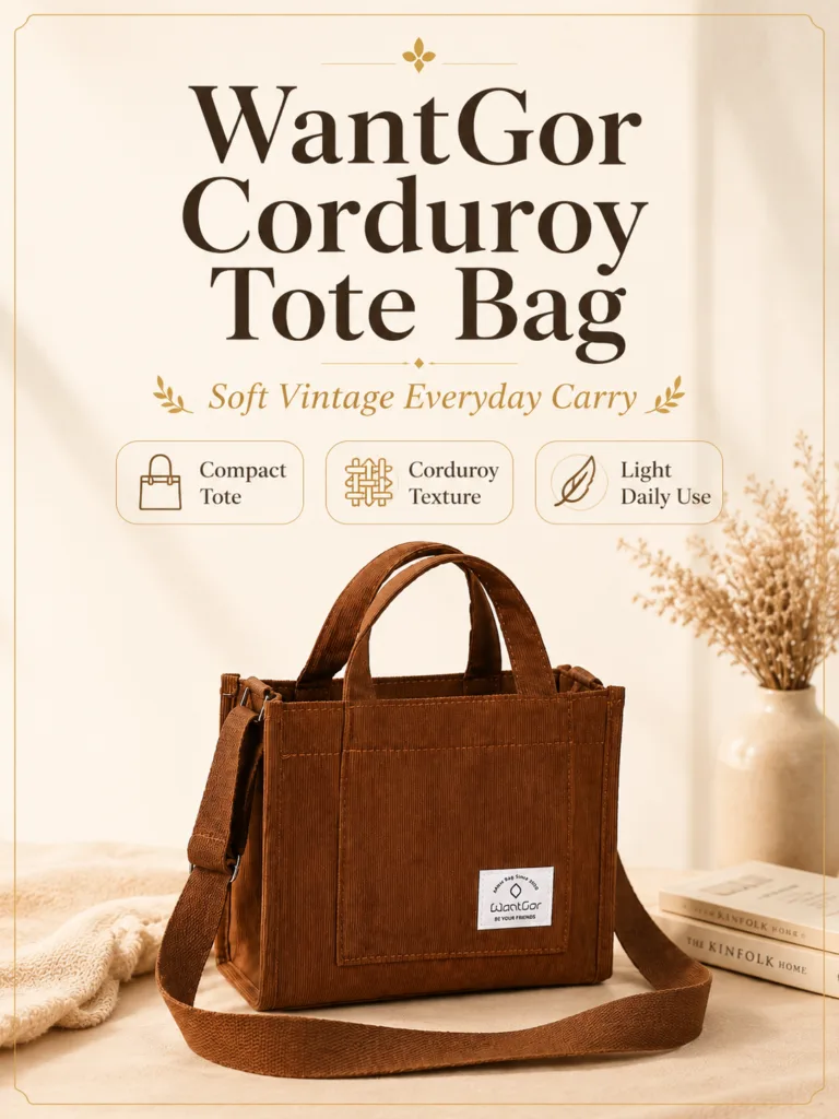 WantGor Corduroy Tote Bag Review: Soft Vintage Style for Light Daily Carry