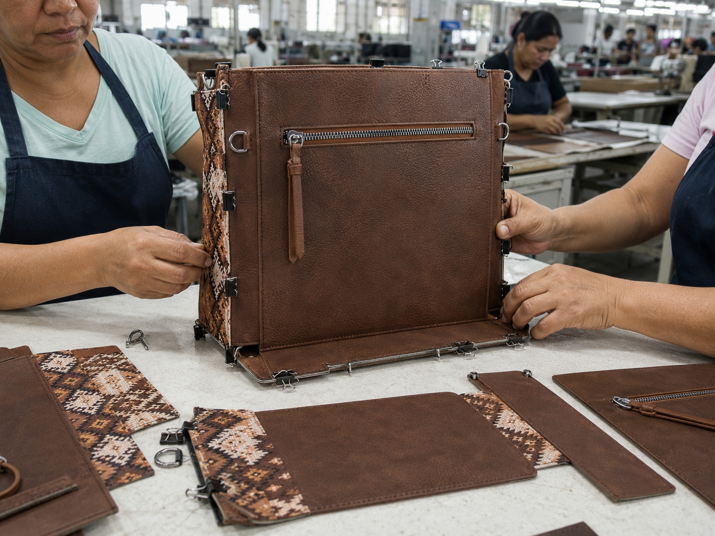 Bottom Structure Assembly Bottom structure assembly for Wrangler Aztec Crossbody Purse base panel