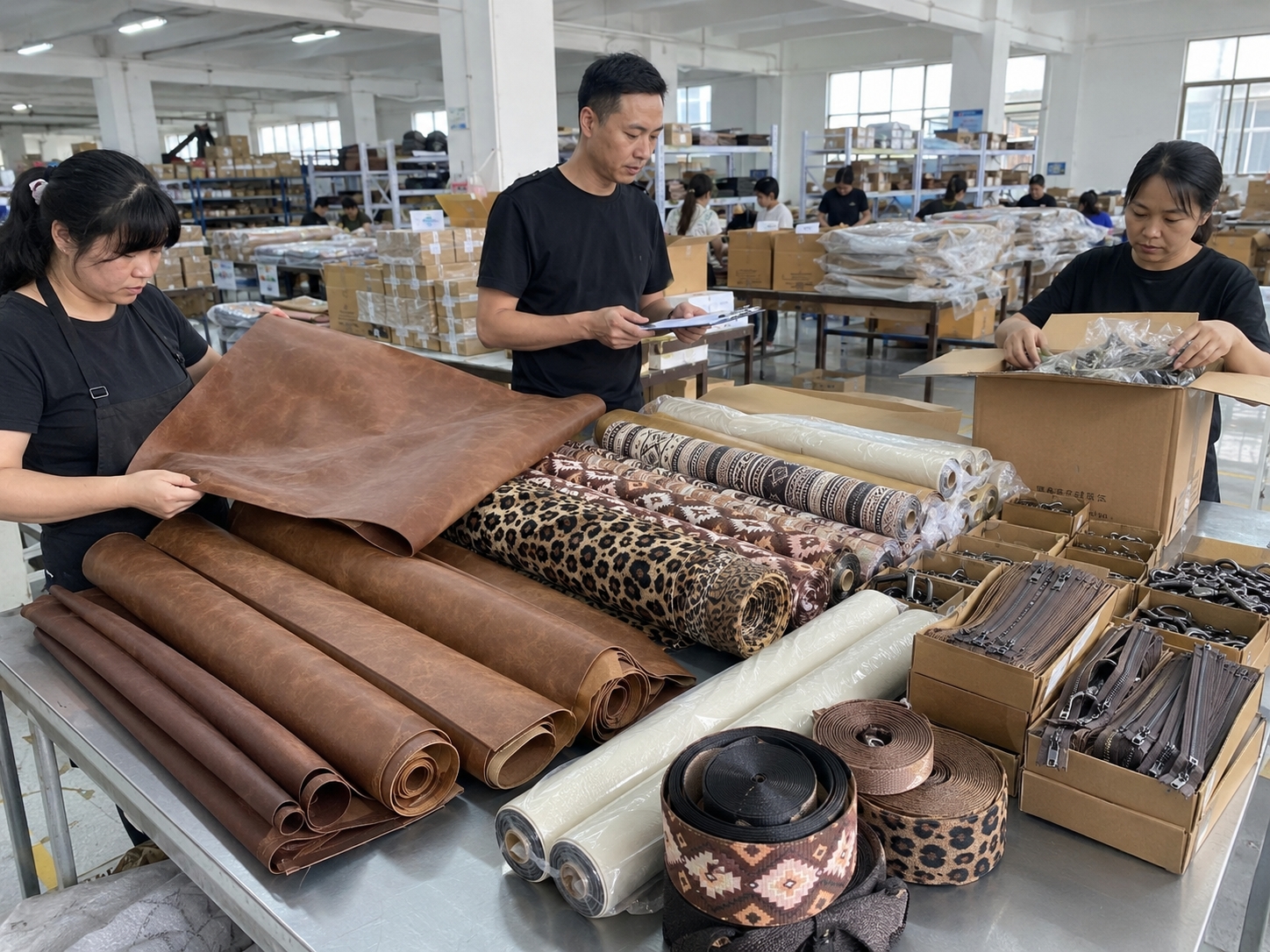 Raw Material Receiving — Wrangler Aztec Crossbody Raw material receiving for Wrangler Aztec Crossbody Purse production