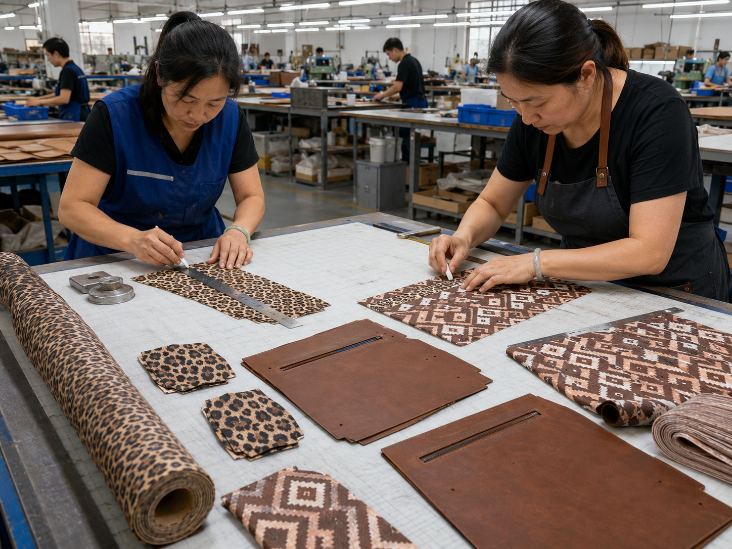 Side Panel Cutting Side panel fabric cutting for patterned sections of Wrangler Aztec Crossbody